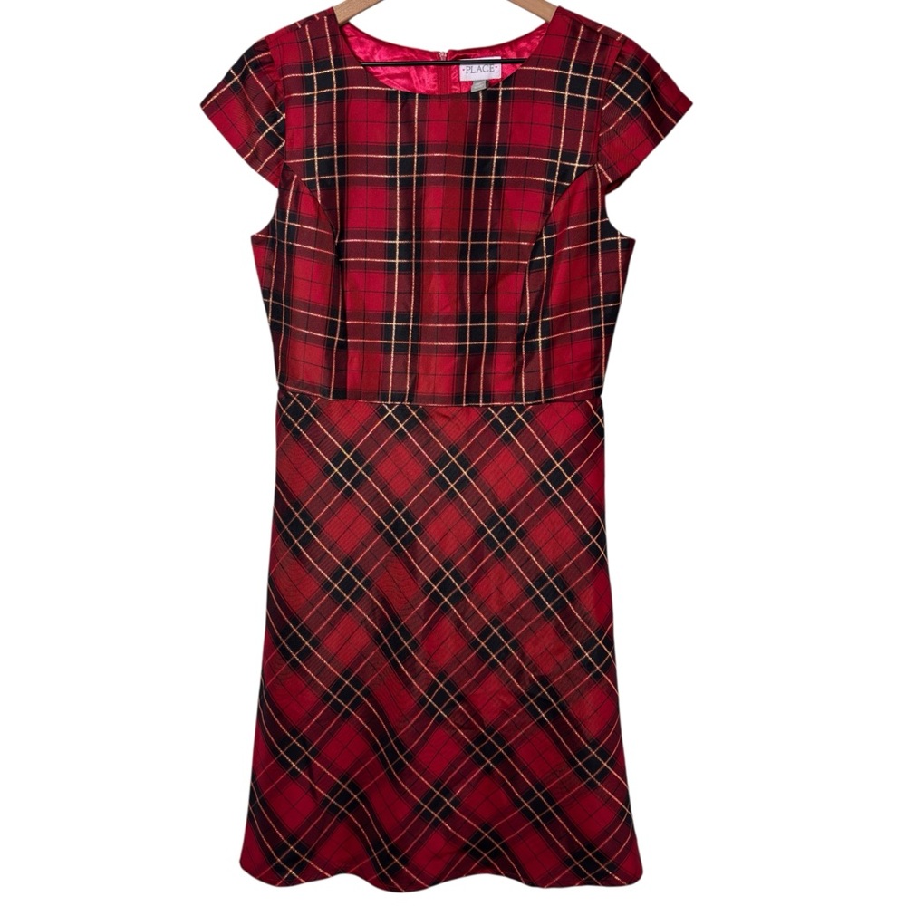 THE CHILDREN'S PLACE RED GOLD WOMEN HOLIDAY DRESS SIZE 6 BRAND NEW WITH TAGS
